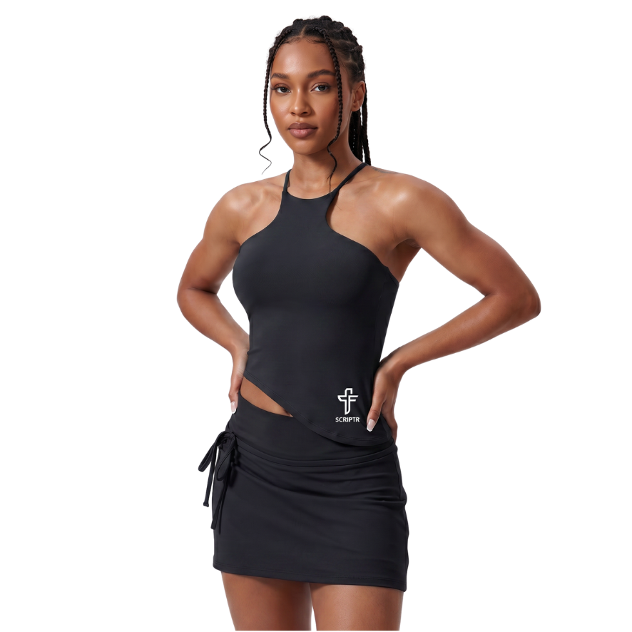 Halter Neck Asymmetric Tank