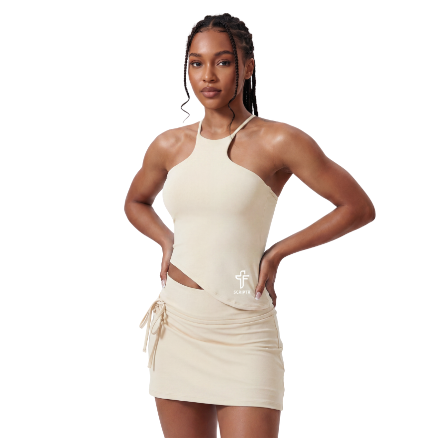 Halter Neck Asymmetric Tank